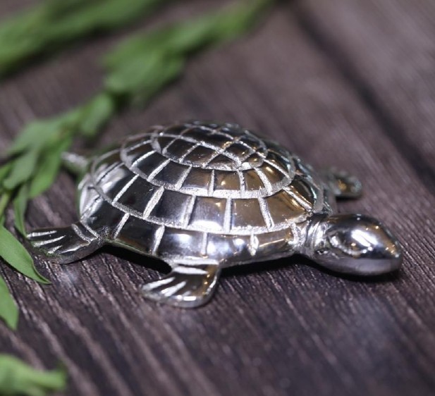 Auspicious Silver Tortoise