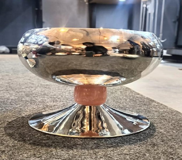 Designer line Bowl with Pink Stone Base